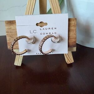 LC Lauren Conrad Textured Gold-Tone Hoop Earrings